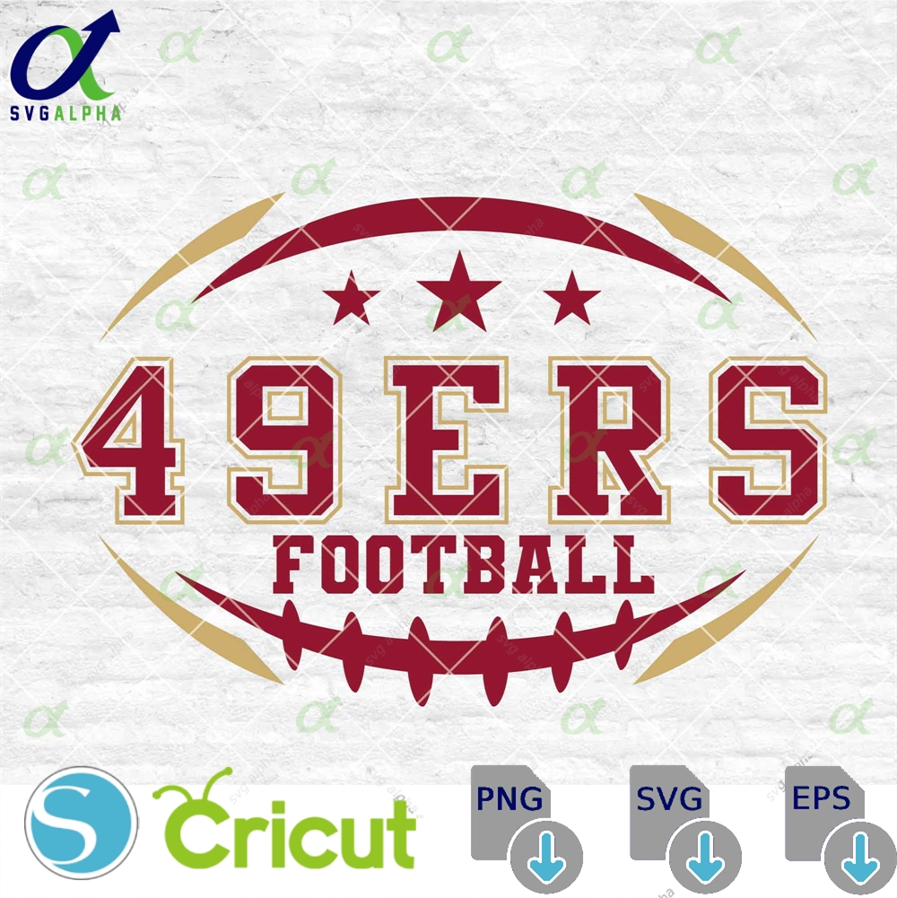 49ers Football Svg Football Svg Sports Svg Football Shirt Sublimation Designs Png Dxf Jpg Eps